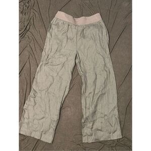 SOFT SURROUNDINGS Women's Wide Leg Pants pull on in khaki green- Size medium Ela